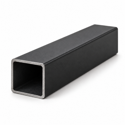 Dark square steel canopy frame tube, illustrative cross-section