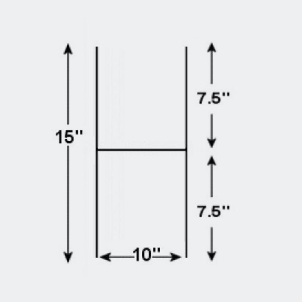 10 × 15 in half H frame — hardware dimensions
